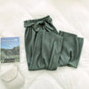 New 2019 Korean Women Wide Leg Pants Loose High Waist Solid Pants Casual Vertical Soft Pleated Pant Trousers Femme